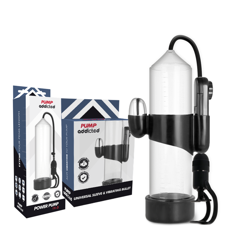 PUMP ADDICTED - TRANSPARENT RX5 ERECTION PUMP WITH VIBRATOR