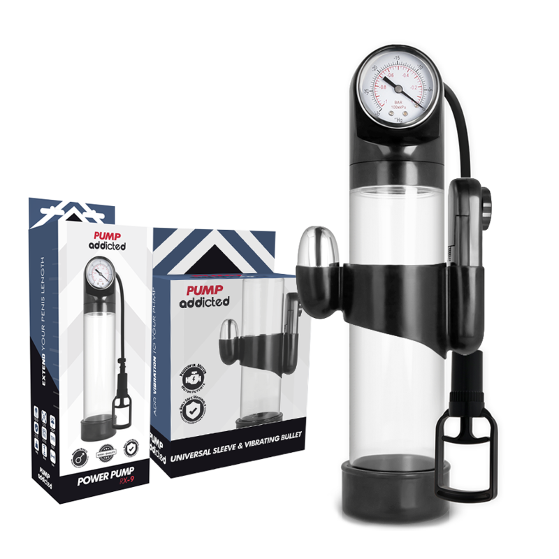 PUMP ADDICTED - TRANSPARENT RX9 ERECTION PUMP WITH VIBRATOR