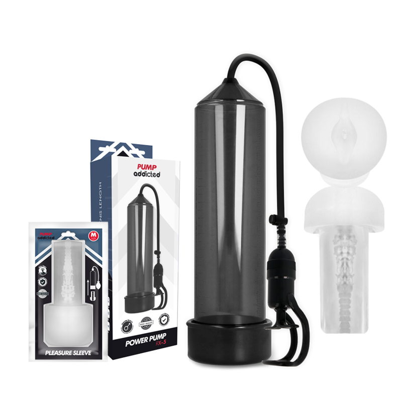PUMP ADDICTED - RX5 BLACK ERECTION PUMP WITH MASTURBATOR