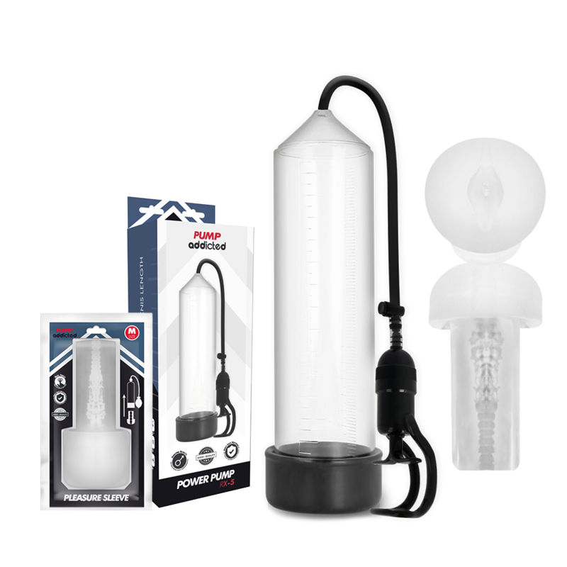 PUMP ADDICTED - TRANSPARENT RX5 ERECTION PUMP WITH MASTURBATOR