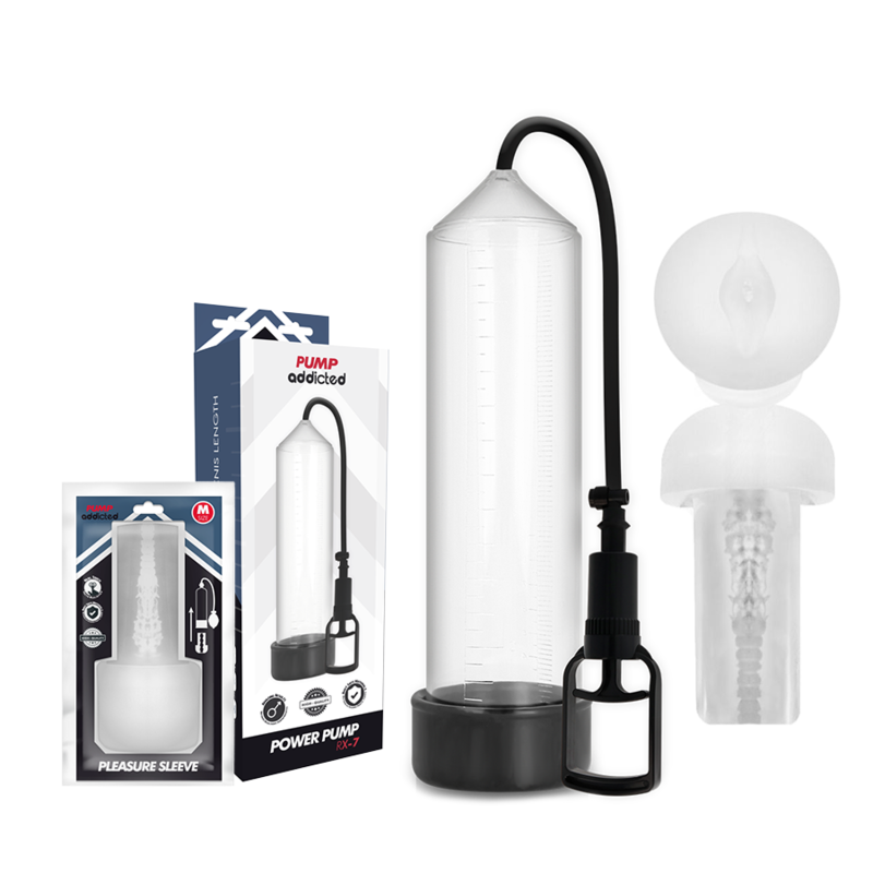 PUMP ADDICTED - TRANSPARENT RX7 ERECTION PUMP WITH MASTURBATOR