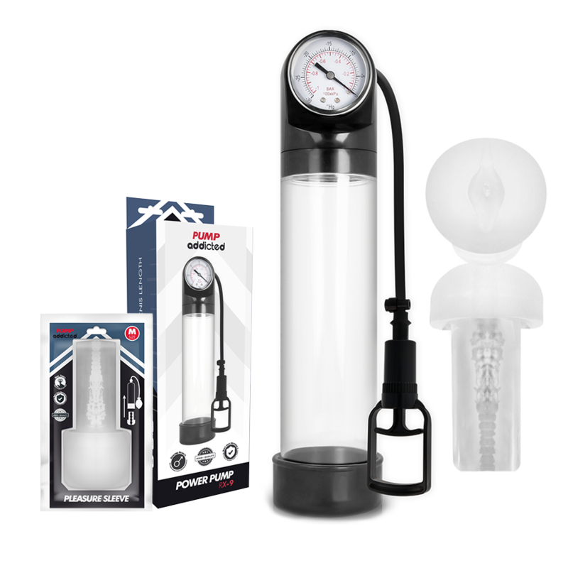 PUMP ADDICTED - TRANSPARENT RX9 ERECTION PUMP WITH MASTURBATOR