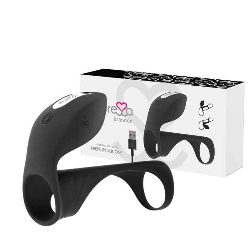 Moressa - Brandon potent anell vibrador amb funda espessint masculina