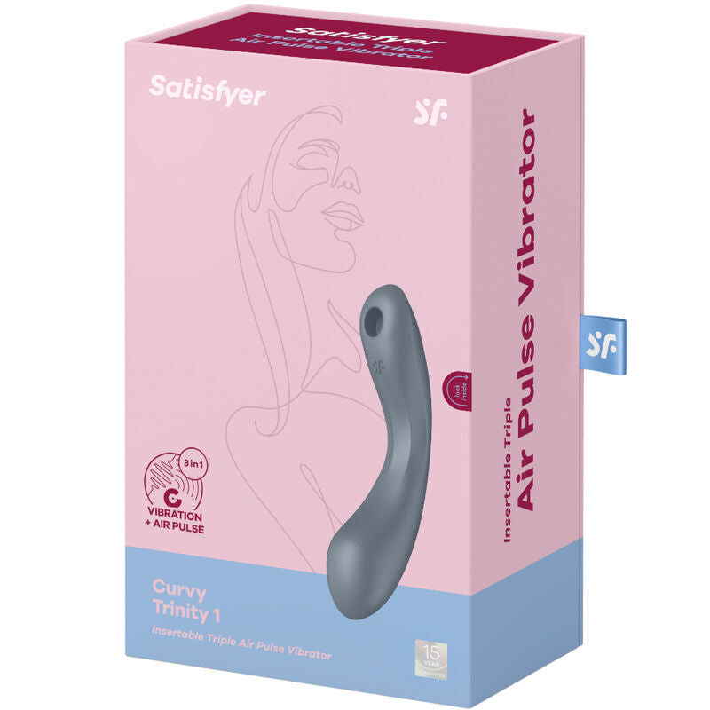 SATISFYER - CURVE TRINITY 1 AIR PULSE VIBRATION GRAY