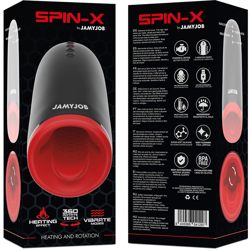 Jamyjob - spin -x masturbator amb rotació i funció de calor