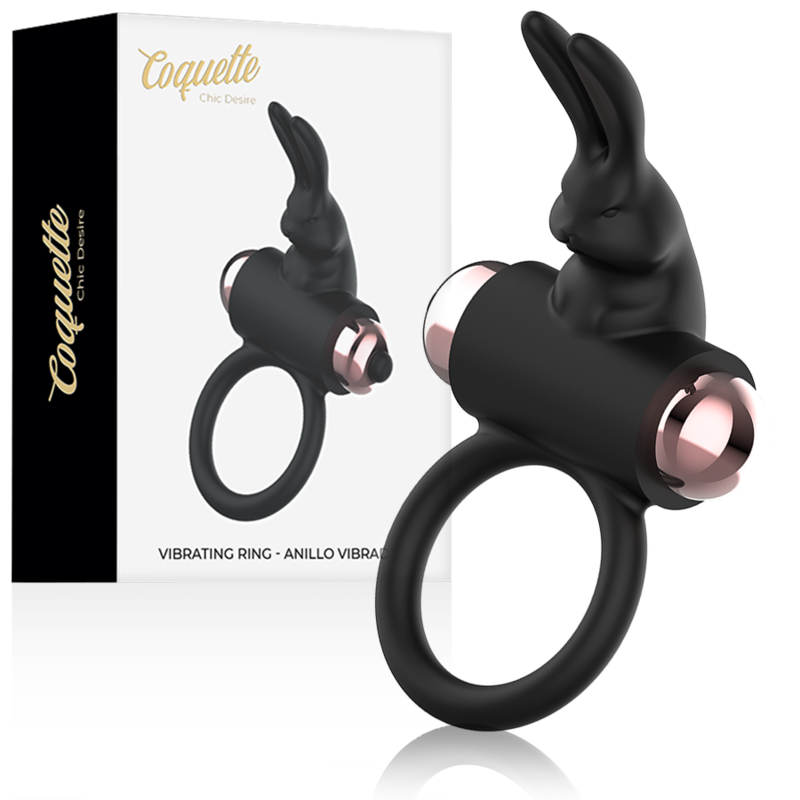 Coquette Chic Desire - Anell de polla Vibrador negre / or