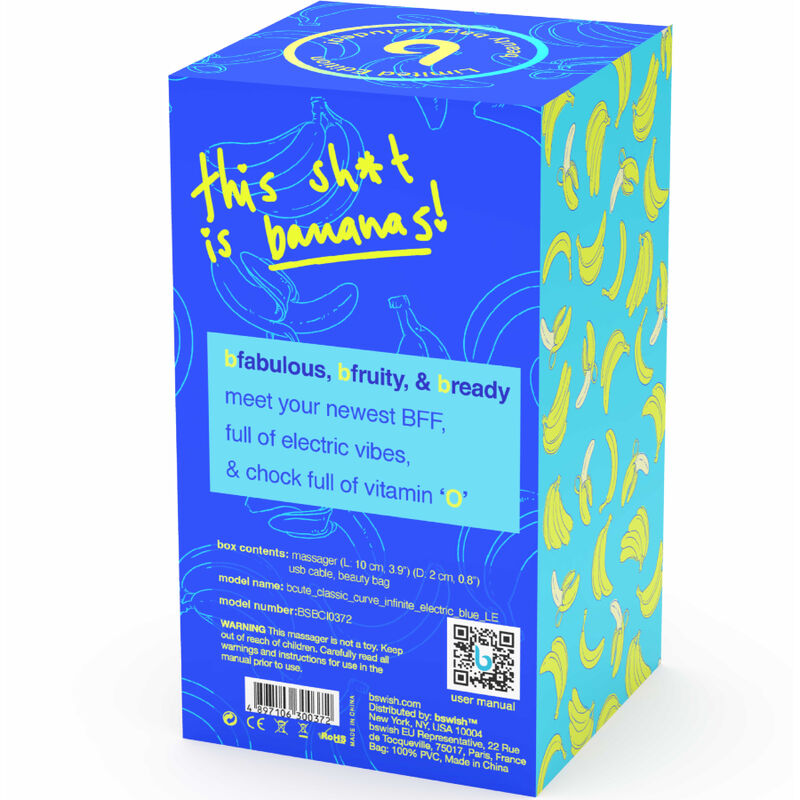 B SWISH - BCUTE CURVE INFINITE CLASSIC LIMITED EDITION RECHARGEABLE VIBRATOR BLUE SILICONE