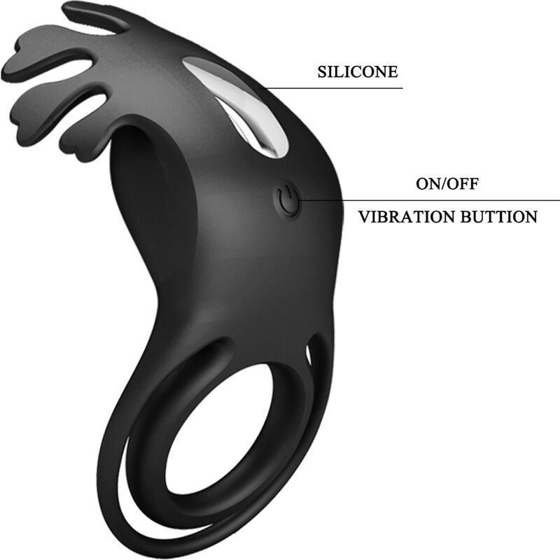 Pretty Love - Ruben Vibrador Ring 7 Vibracions de silicona negra