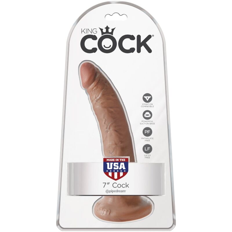 KING COCK - PÉNIS REALISTA 17.5 CM CARAMELO