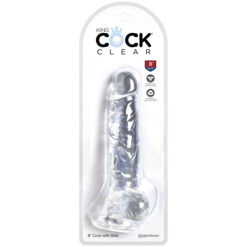 KING COCK - CLEAR PENE REALÍSTICO CON TESTÍCULOS 16.5 CM TRANSPARENTE