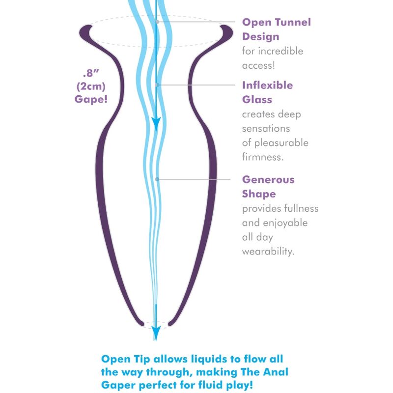 PLUG ANAL DE CRISTAL ERGONÓMICO PARA ESTIMULACIÓN ANAL