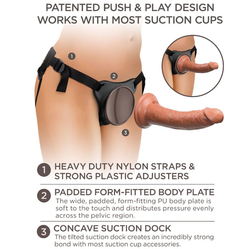 KING COCK - ELITE ADJUSTABLE COMFORTABLE HARNESS WITH 7 INCH DILDO