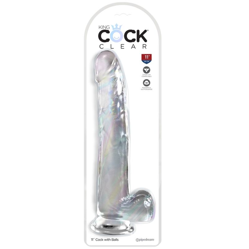 KING COCK - CLEAR DILDO CON TESTÍCULOS 24.8 CM TRANSPARENTE