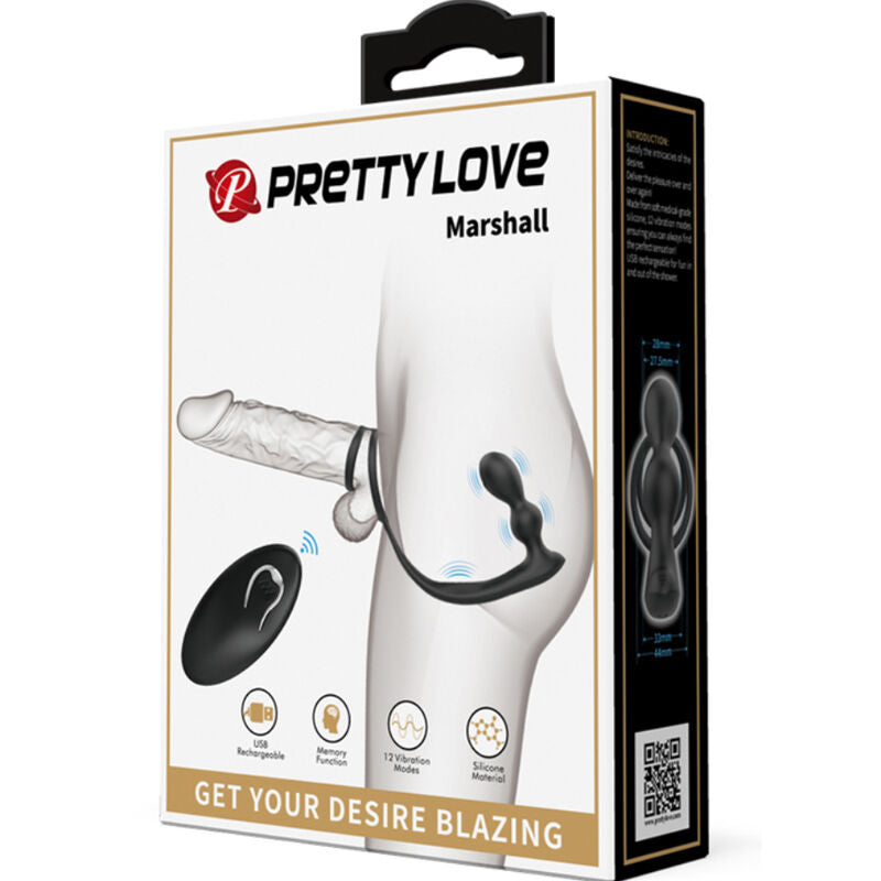 PRETTY LOVE - MARSHALL PENIS RING + VIBRATORY ANAL PLUG & REMOTE CONTROL