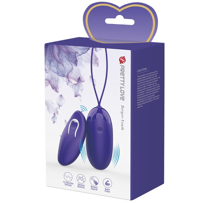 PRETTY LOVE - BERGER YOUTH VIBRADOR OVO CONTROLO REMOTO ROXO