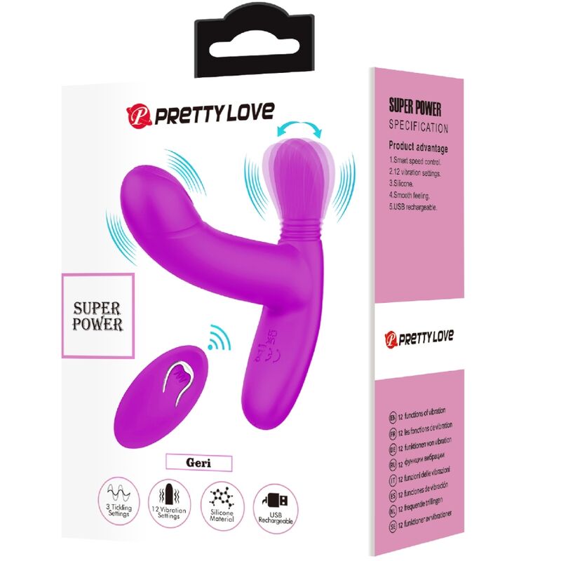 PRETTY LOVE - GERI MASSAGEADOR DE CLÍTORIS CONTROLO REMOTO ROSA
