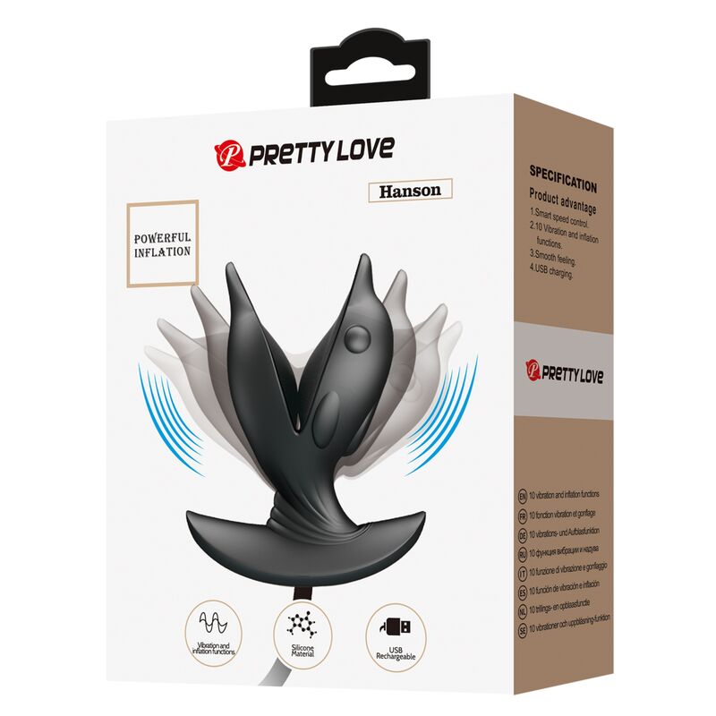 PRETTY LOVE - PLUG ANAL GOLFINHO INFLÁVEL & RECARREGÁVEL