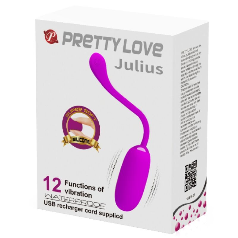 PRETTY LOVE - JULIUS WATERPROOF & RECHARGEABLE VIBRATING EGG PURPLE