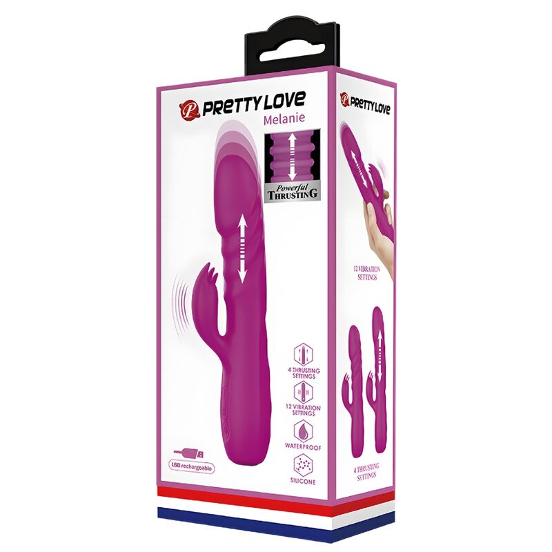 PRETTY LOVE - MELANIE RECHARGEABLE BUNNY VIBRATOR PURPLE