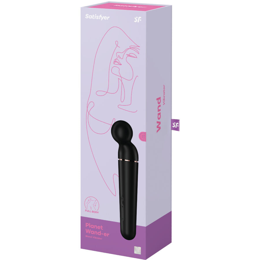 SATISFYER - PLANET WAND-ER BLACK VIBRATING MASSAGER