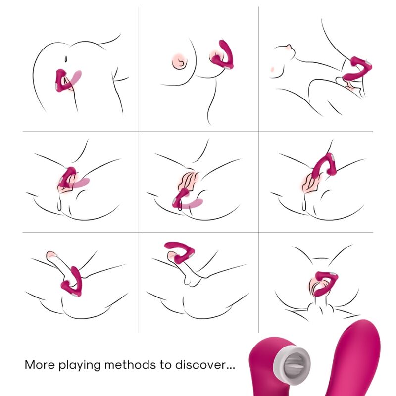 ARMONY - SECRETKISS CLITORAL LICKER & CURVED VIBRATOR FUCHSIA