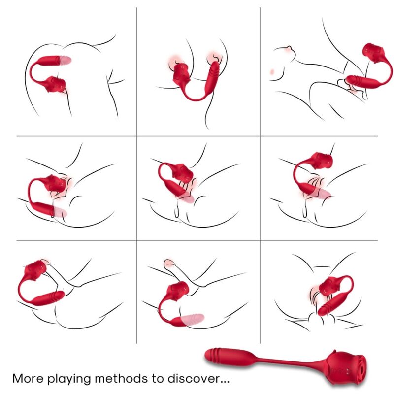 ARMONY - ROSEKNIGTH SUGADOR DE CLÍTORIS E VIBRADOR VERMELHO