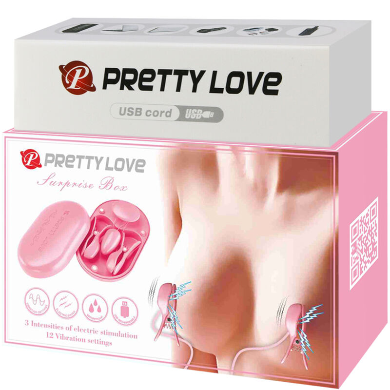 PRETTY LOVE - SURPRISE BOX PINK ELECTRO STIMULATION CLIPS