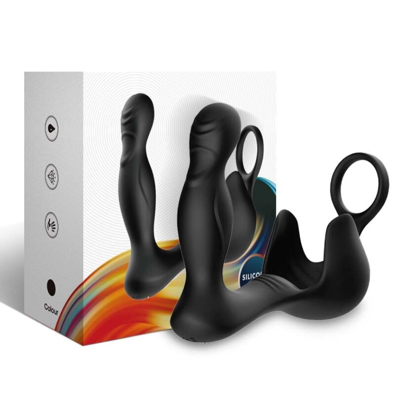ARMONY - ANAL VIBRATOR & TESTICLE STIMULATOR & REMOTE CONTROL RING BLACK