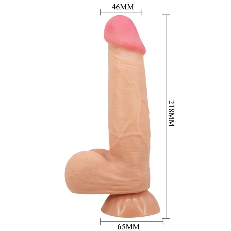 PRETTY LOVE - SLIDING SKIN SERIES REALISTIC DILDO WITH SUCTION CUP SLIDING SKIN REMOTE CONTROL NATURAL 21.8 CM