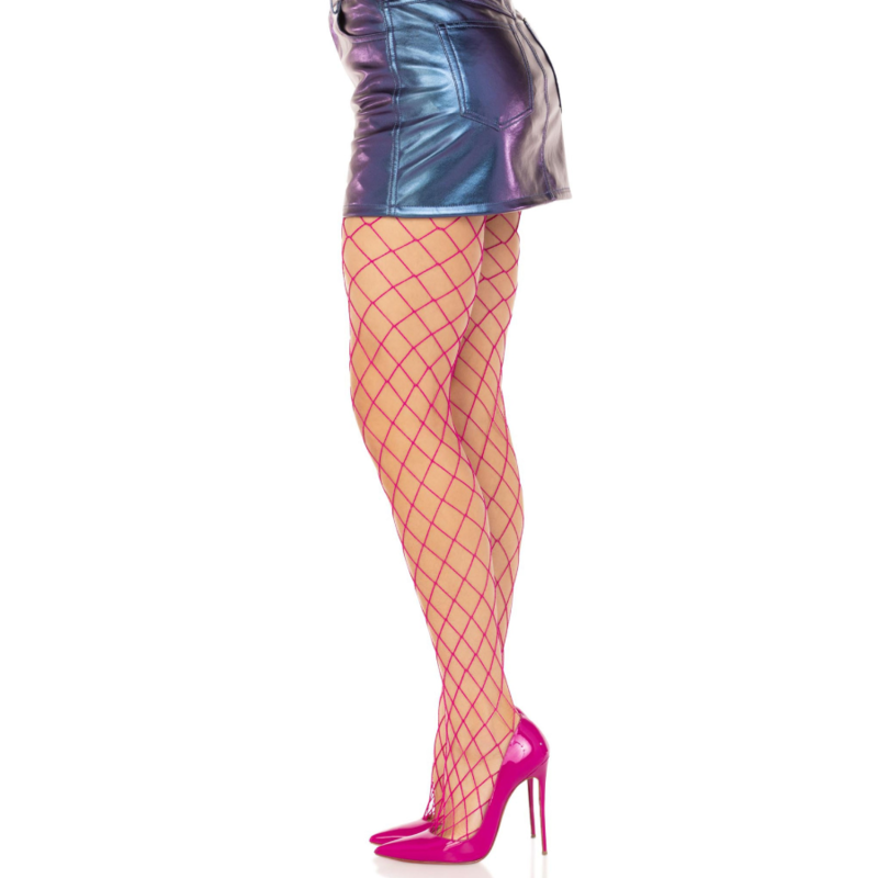 LEG AVENUE - PINK DIAMOND FISHNET PANTYHOSE