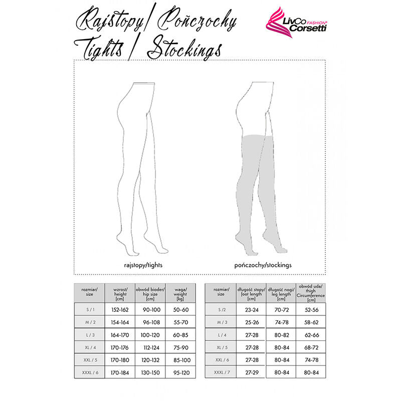 LIVCO CORSETTI FASHION - MONIKONI XG054 BLACK TIGHTS ONE SIZE