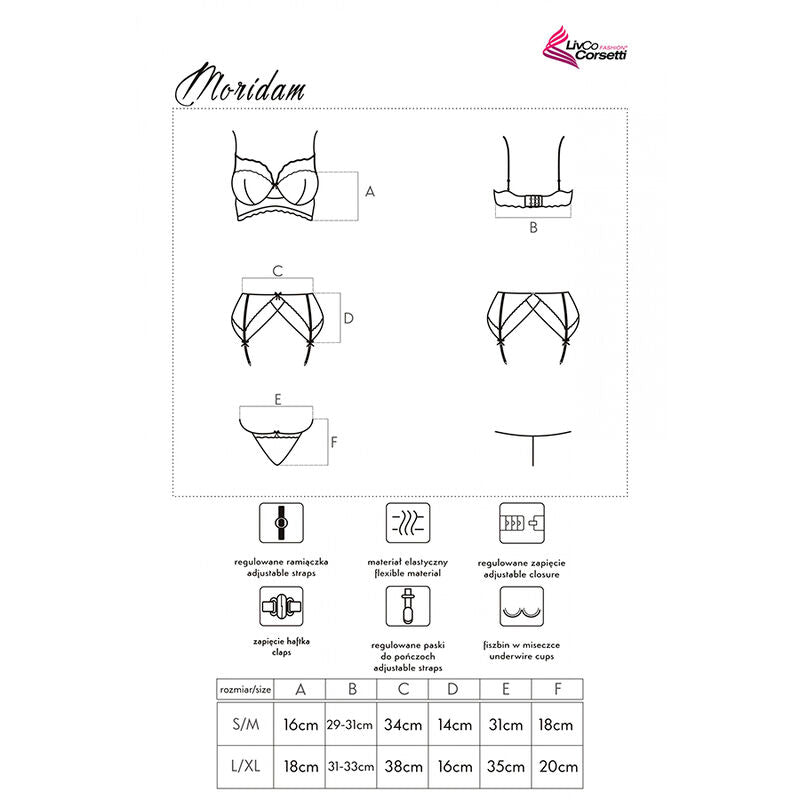 LIVCO CORSETTI FASHION - MORIDAM LC 90552 SUJETADOR + LIGUERO + PANTY