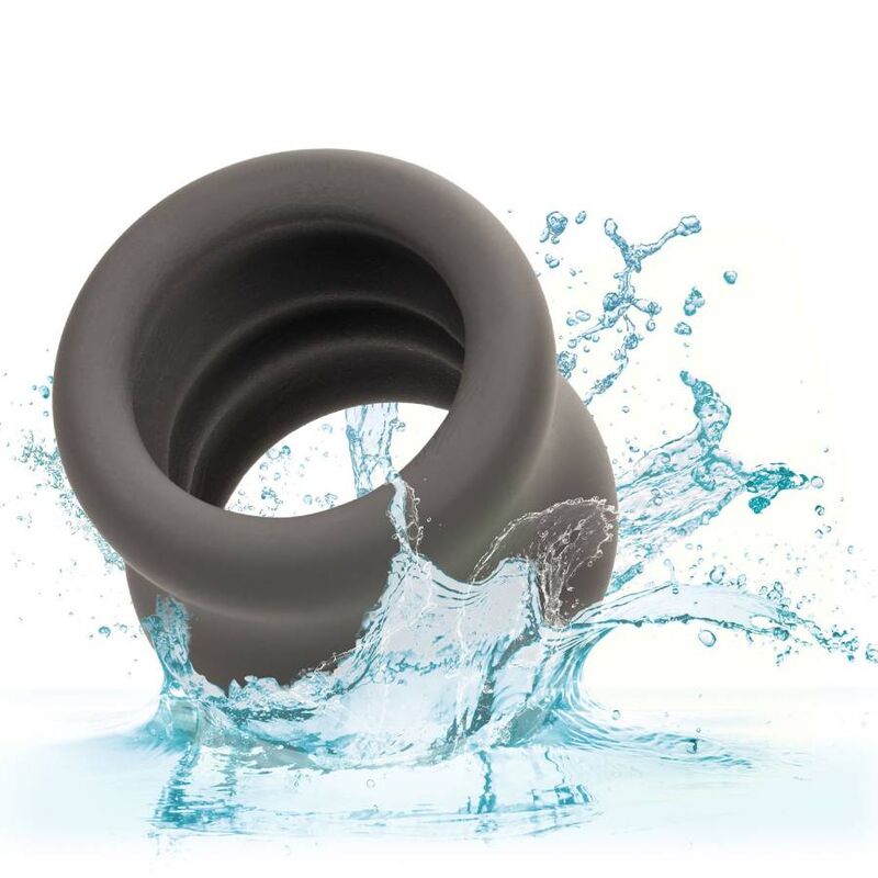 CALEXOTICS - ALPHA DOUBLE SCROTUM EXTENSION RING BLACK