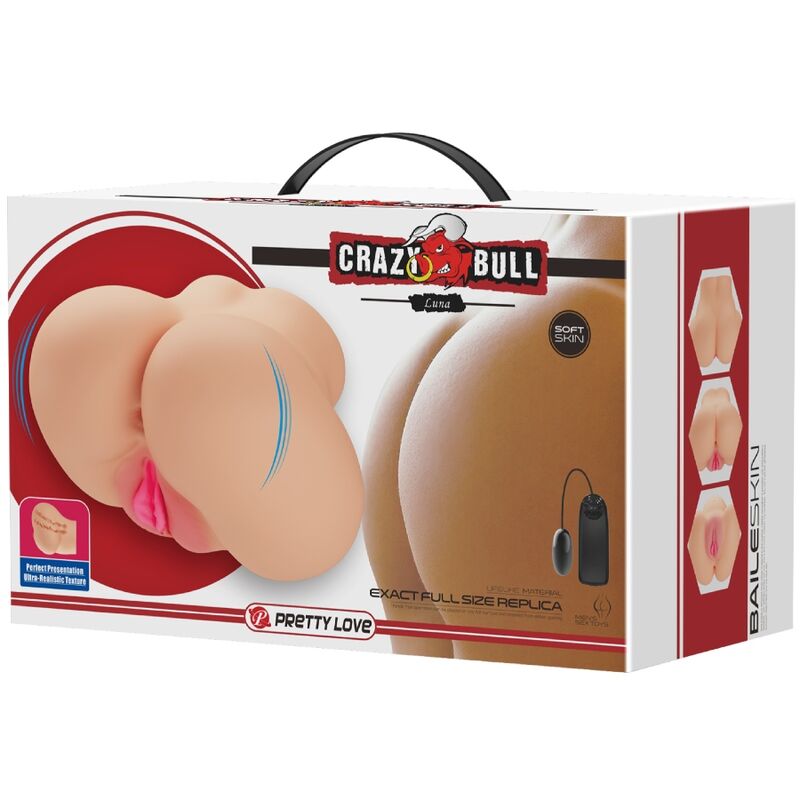 CRAZY BULL - VAGINA E ÂNUS REALISTAS VIBRADOR LUNA