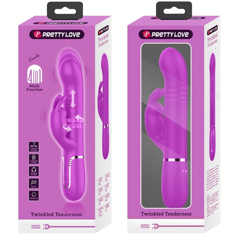 PRETTY LOVE - COALE RABBIT VIBRATOR WITH PURPLE PEARLS