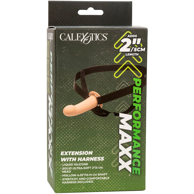 CALEXOTICS - PERFORMANCE MAXX EXTENSÃO COM ARNÊS COURO CLARO