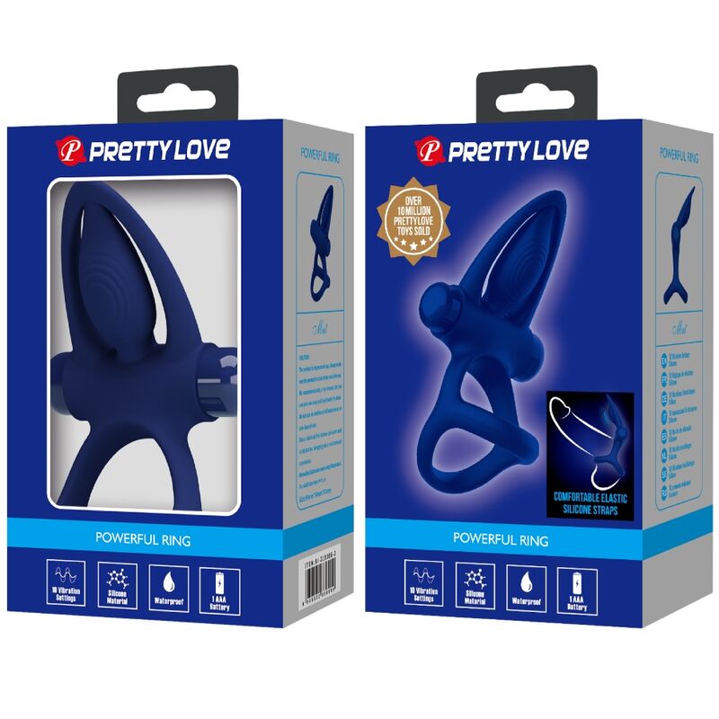 Pretty Love - Mat Double Ring amb vibració i estimulador blau