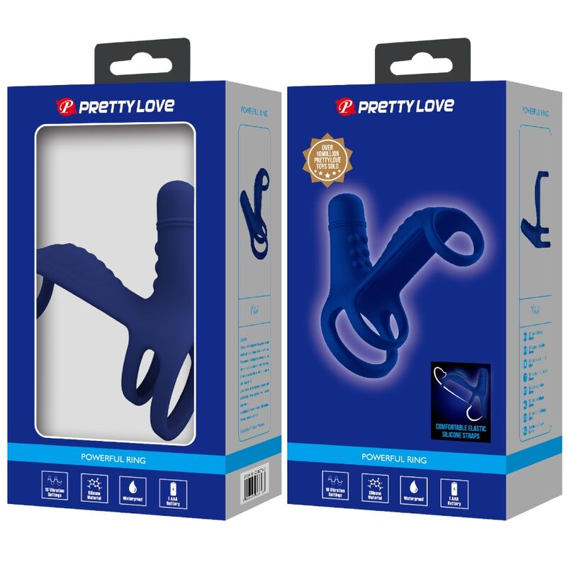 Pretty Love - Elish Vibrador Anell amb extensió blava