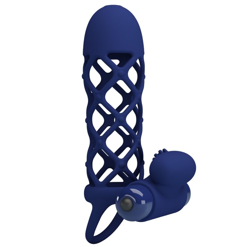 Pretty Love: anell vibrador de Giann amb funda de silicona blava