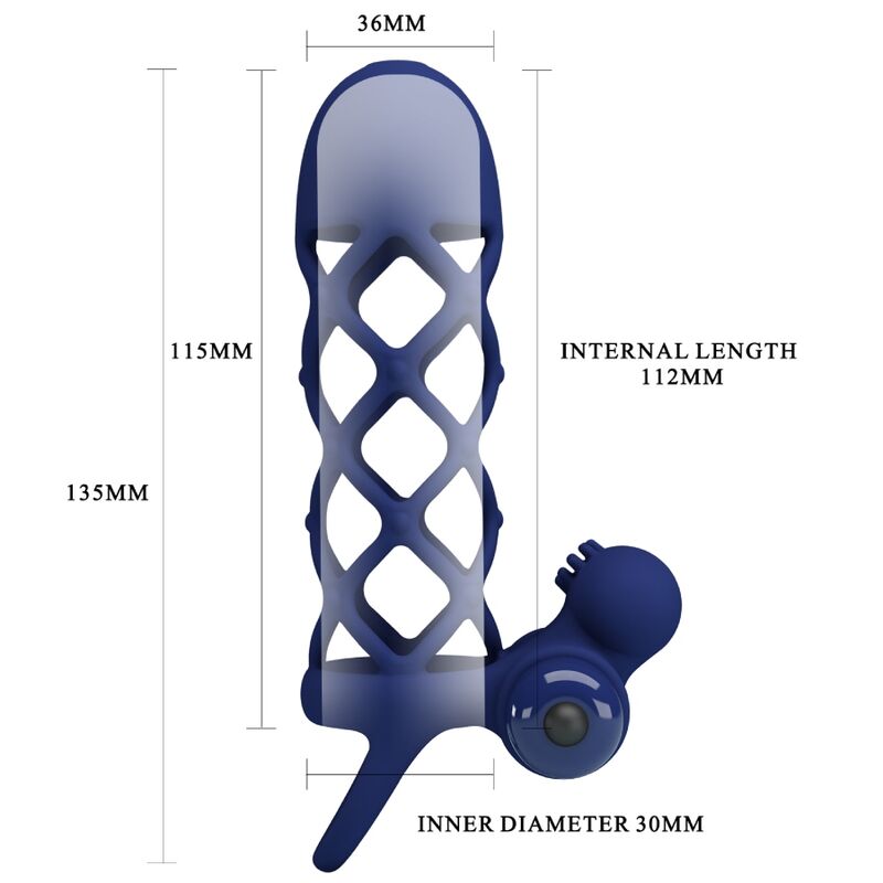 Pretty Love: anell vibrador de Giann amb funda de silicona blava