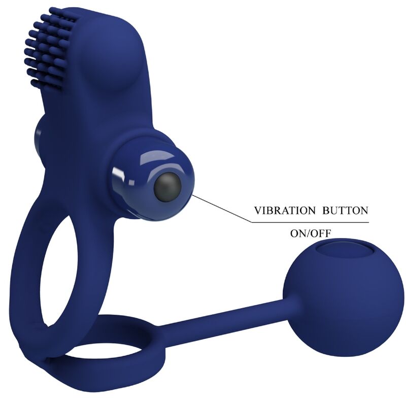 Pretty Love - Remington Double Vibrator Ring com plugue azul