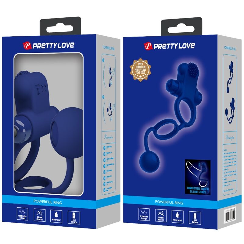 PRETTY LOVE - REMINGTON ANEL VIBRATÓRIO DUPLO COM PLUG AZUL