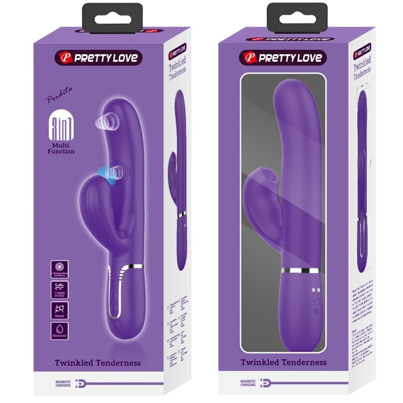 PRETTY LOVE - PEARL G-SPOT VIBRATOR 3 IN 1 MULTIFUNCTION PURPLE