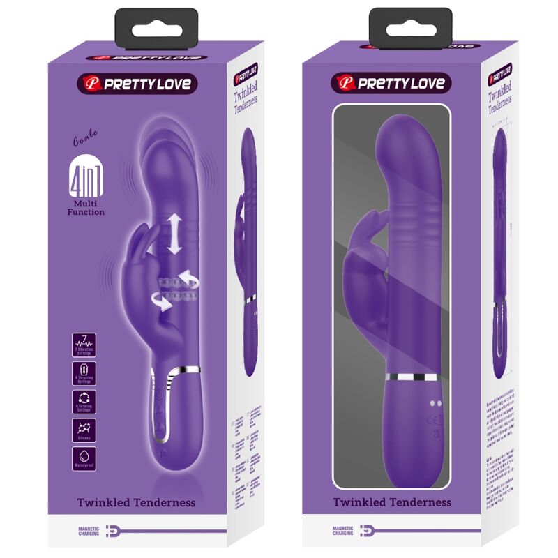 PRETTY LOVE - COALE VIBRADOR RABBIT 4 EM 1 ROXO