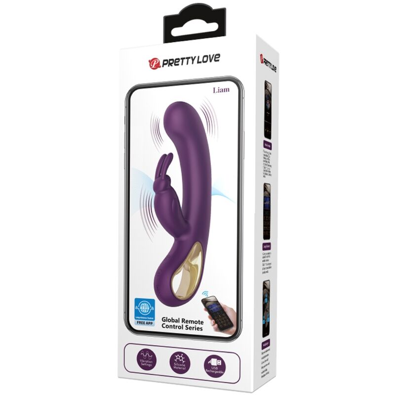 PRETTY LOVE - LIAM VIBRADOR RABBIT & ESTIMULADOR PONTO G ROXO