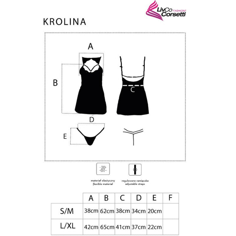 LIVCO CORSETTI FASHION - KROLINA LC 90734 CHEMISE + TANGA