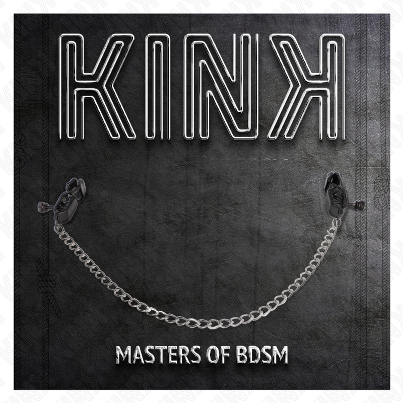 KINK - FLAT NIPPLE CLIPS BLACK WITH SILVER CHAIN 30 CM