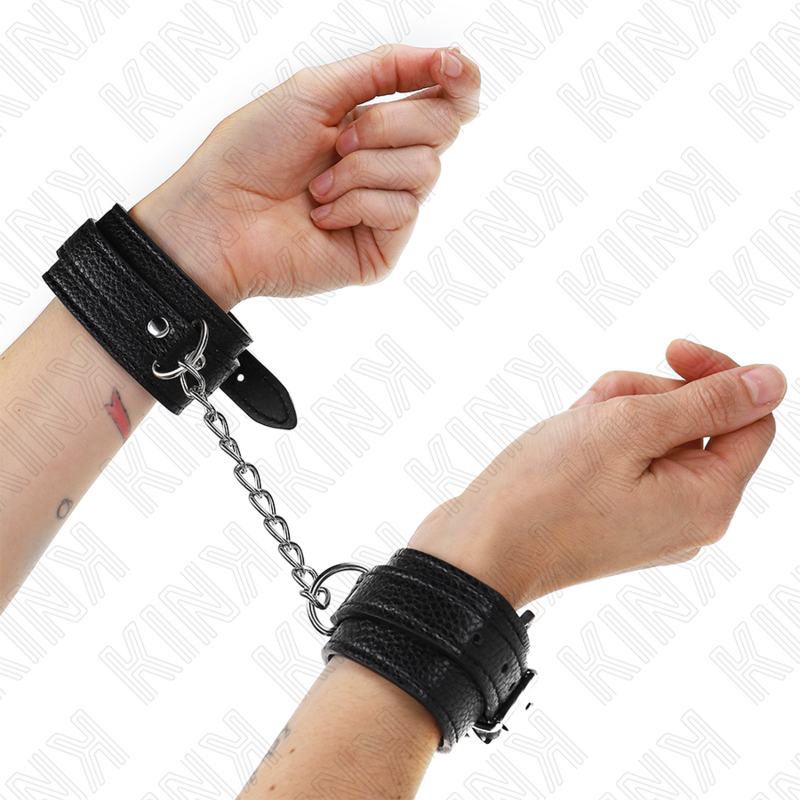 KINK - ADJUSTABLE BLACK SNAKE STYLE WRISTBANDS 20-28 CM X 5.4 CM