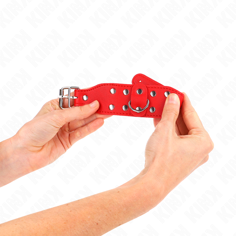 KINK - PULSEIRAS AJUSTÁVEIS VERMELHAS COM DUPLA LINHA DE TACHAS