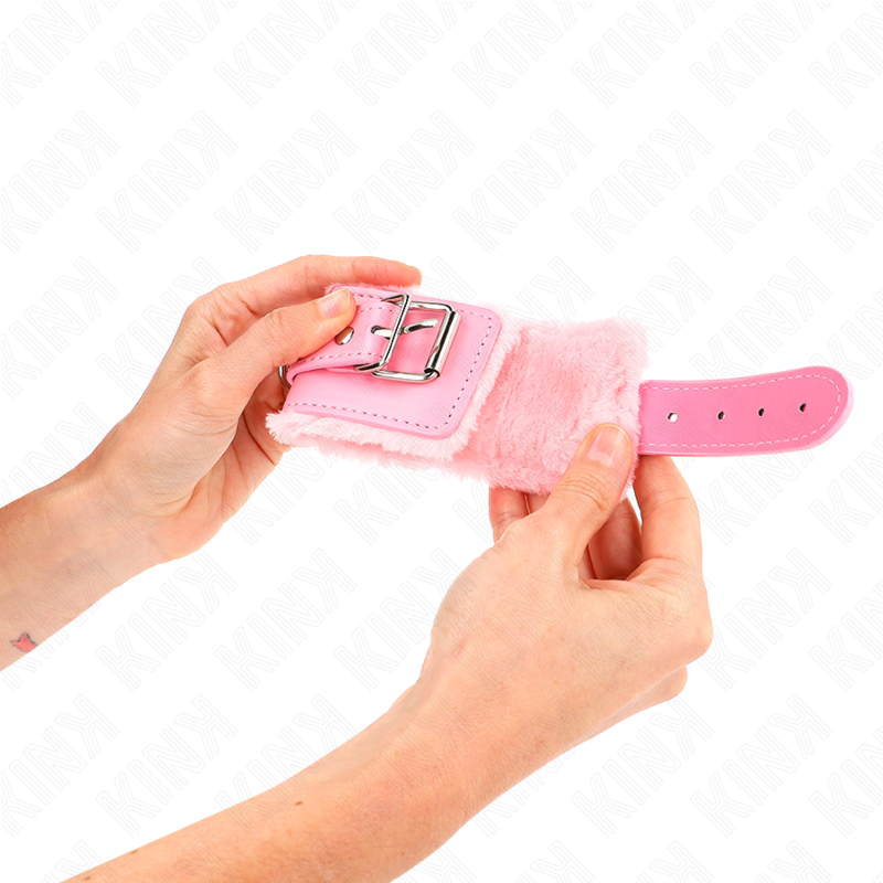 KINK - PINK LINED WRISTBANDS WITH ADJUSTABLE PINK STRAP 20-29 CM X 5.5 CM